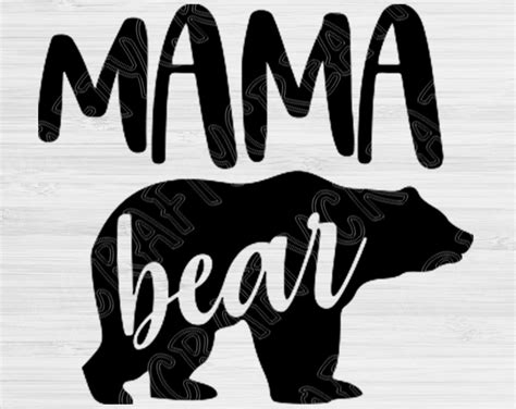 Mama Bear Svg File, Mom Life Svg for Cricut and Silhouette. Family Svg Cut File - Digital Art