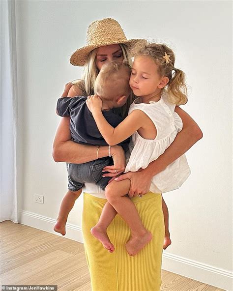 Australian model Jennifer Hawkins shares rare baby photos of the two adorable children she ...