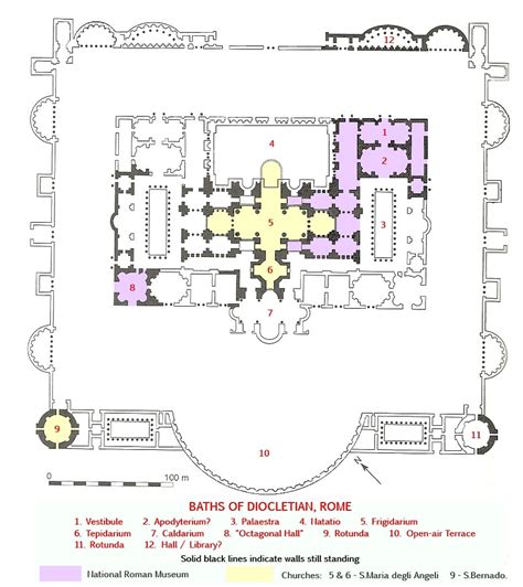 Rome- Baths of Diocletian -plan mvl final | Rome, Dungeons and dragons ...