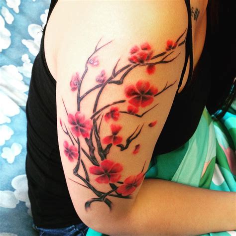 75+ Best Japanese Cherry Blossom Tattoo - Designs & Meanings 2019