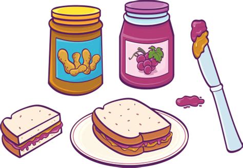 Peanut Butter Jelly Sandwich Stock Illustration - Download Image Now - iStock