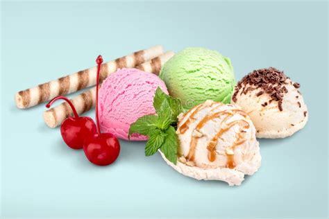 Ice Cream Scoops on Light Background Stock Image - Image of object ...