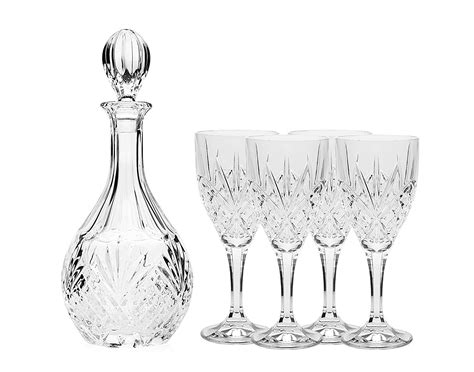 Crystal Decanter And 6 Cups Set