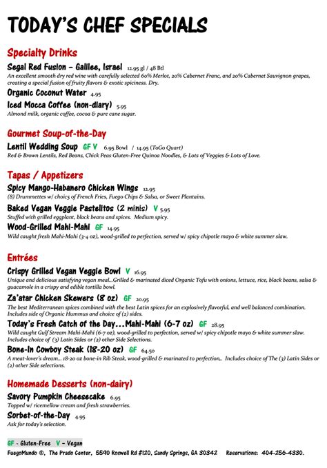 daily-chef-specials-103116 | FuegoMundo