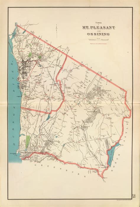 Mt Pleasant and Ossining, New York 1893 - Old Town Map Reprint ...