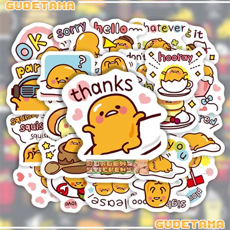 【24pcs】gudetama Nice and Over Easy emoji sticker sets - Vinyl ...