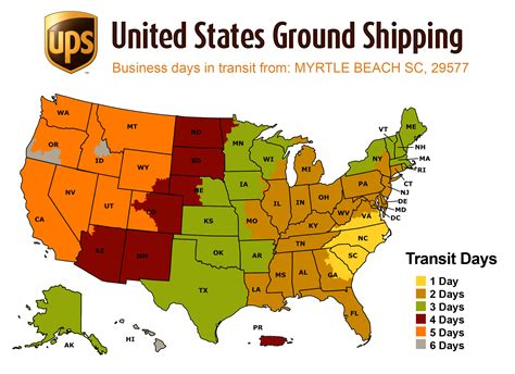 UPS Ground Shipping Map