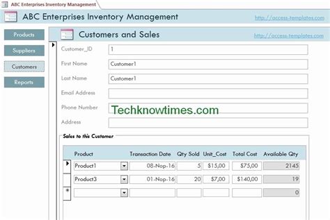 Ms Access Inventory Template