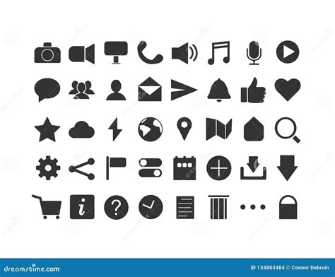 Clean/Minimalist Icons for Apps, Social Media, Etc. Stock Illustration - Illustration of ...