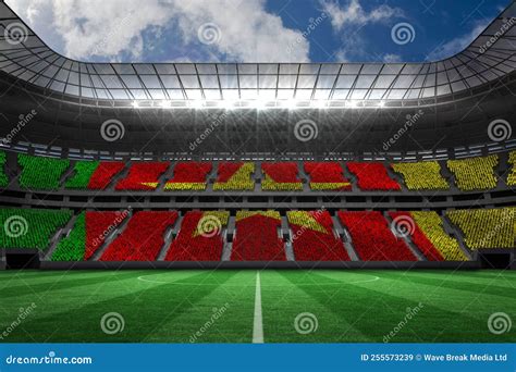 Stadium Full of Cameroon Football Fans Stock Illustration ...