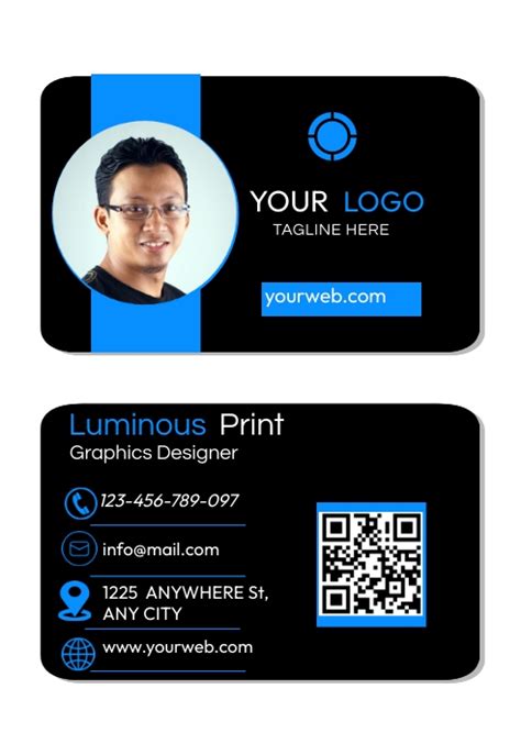 Copy of Sky blue black employee id card template 2023 | PosterMyWall