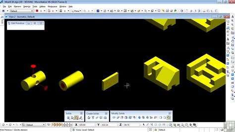 Bentley MicroStation V8i 3D Tutorial | Chamfer Edges And Edit Primitives Tools - YouTube