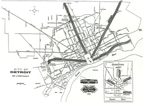 Map of 1954 Detroit Streetcar System : r/Detroit