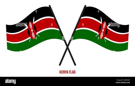 Kenya Flag Waving Vector Illustration on White Background. Kenya ...