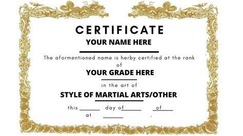 Taekwondo Certificate Templates