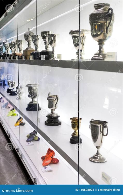 The Museum of Trophies of the Cups and Awards of the Team FC Barcelona ...