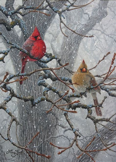 Winter Pair - Cardinals | Birds painting, Bird art, Beautiful birds