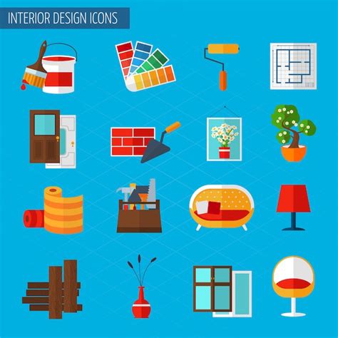 Free Vector | Interior Design Icons