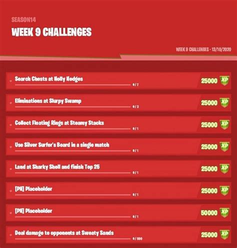 Fortnite Season 4 Week 9 Challenges leaked