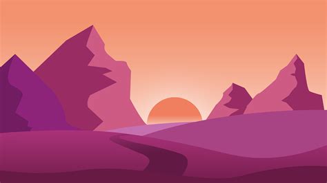 Vector Sunset [Landscape #1] on Behance