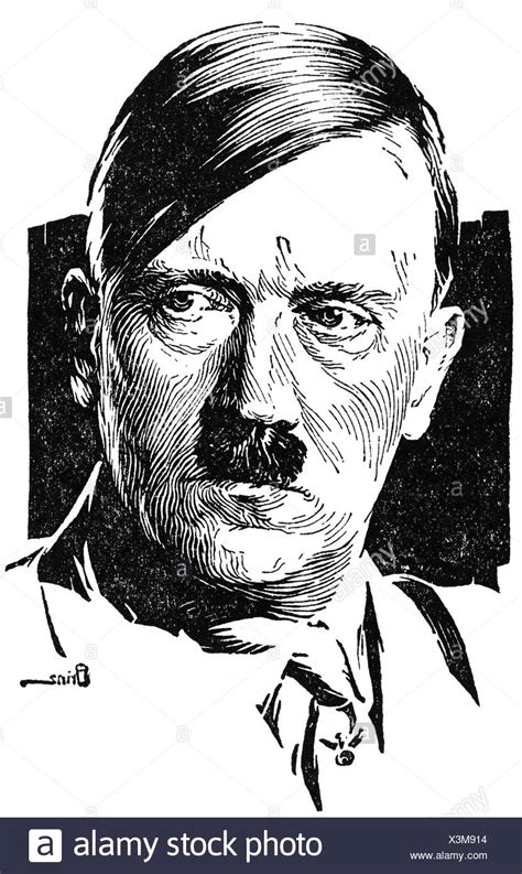 Hitler Black And White Drawing