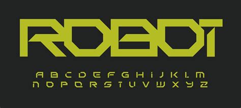 Alphabet in robotic technology style. Geometric futuristic font for modern innovation design ...