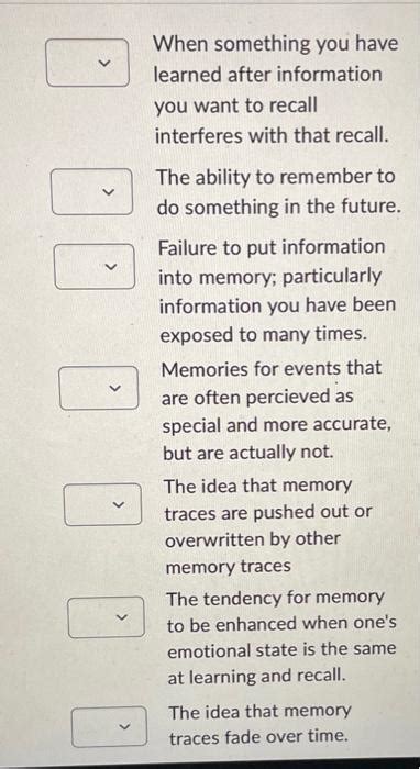 Solved 1. Mood congruence 2. Flashbulb memory 3. encoding | Chegg.com