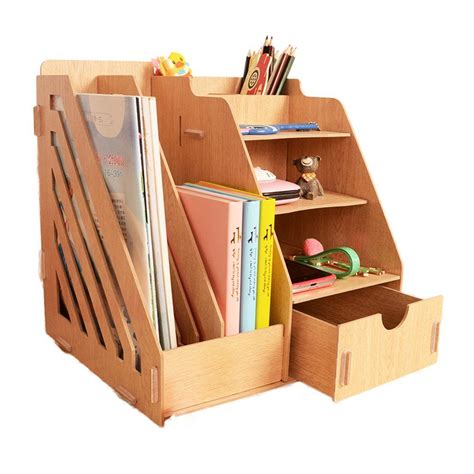 Stylish Wooden Desk Organizer with Drawer