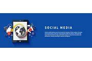 Social media. Cloud of application | Background Graphics ~ Creative Market