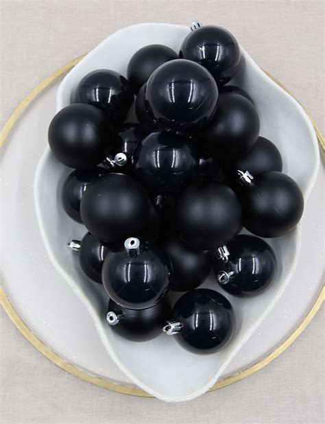 Black Christmas Baubles 60mm Pearl Matt - Amazing Christmas