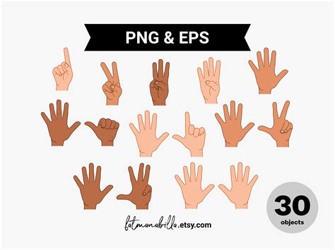 Finger Count Clipart Hand Sign Number 1 2 3 4 5 6 7 8 9 10 One - Etsy Finland