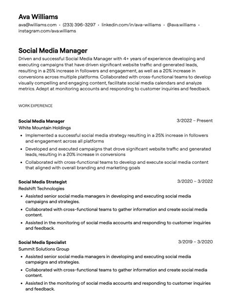 11+ Social Media Manager Resume Examples [with Guidance]