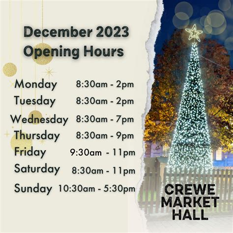 🌟 CHRISTMAS OPENING TIMES 🌟 We're... - Crewe Market Hall