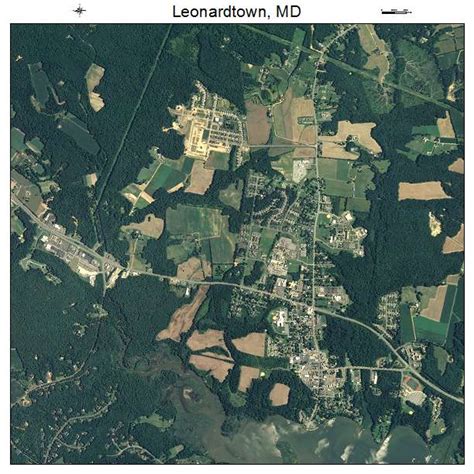 Aerial Photography Map of Leonardtown, MD Maryland