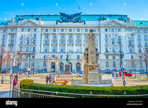 VIENNA, AUSTRIA - FEBRUARY 18, 2019: Facade of historic Government ...