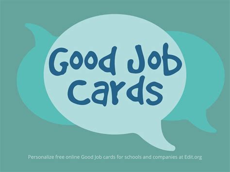 Free Printable Good Job Cards