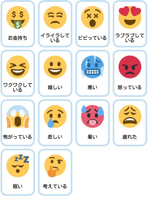 Japanese Feelings Printable Flashcards in 2024 | Printable flash cards ...