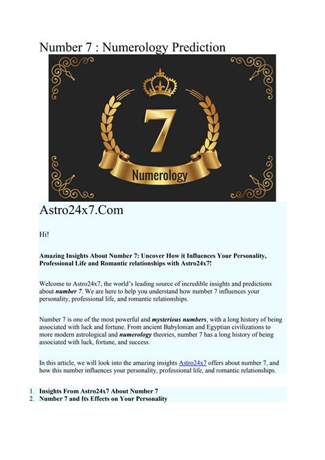 Numerology 7 Personality