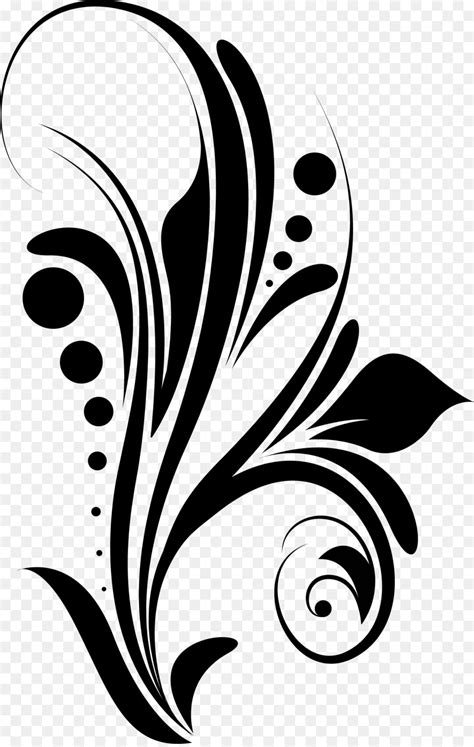 Floral Design Background Vector Black And White