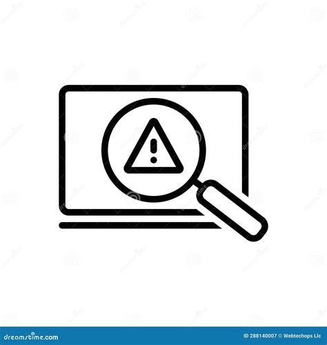 Black Line Icon for Threats, Attention and Crime Stock Illustration ...