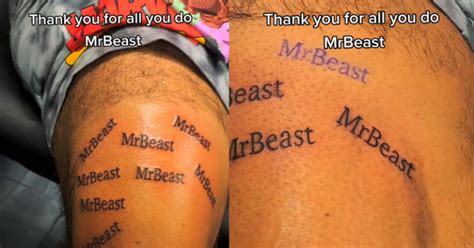 TikToker's Unique Pursuit to Meet MrBeast: Tattoos Galore