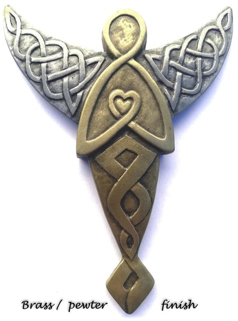 Irish Celtic Angel Wall Plaque in Brass/pewter Finish. - Etsy