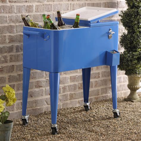 Retro Blue 80-qt. Patio Cooler | Patio cooler, Red patio, Retro cooler