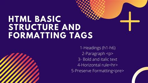 HTML Basic structure and Formatting Tags - YouTube