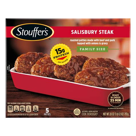 Stouffer's Salisbury Steak Family Size Frozen Meal, 28 oz (Frozen ...