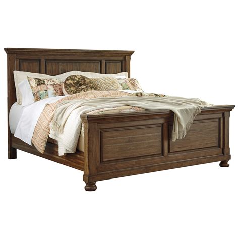 Signature Design by Ashley Flynnter Queen Panel Bed in Burnished Brown Finish | Royal Furniture ...