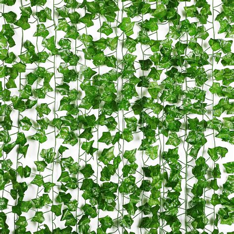 DearHouse 84 Feet 12 Strands Artificial Ivy Leaf Plants Vine Hanging ...