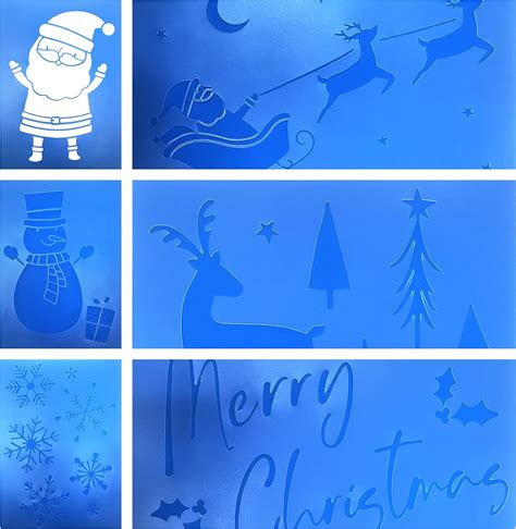 Tallon International 6 Snow Spray Stencils for Christmas - Plastic ...