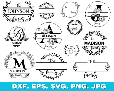 Family Name Monogram SVG Bundle, Monogram SVG, Split Monogram Svg ...