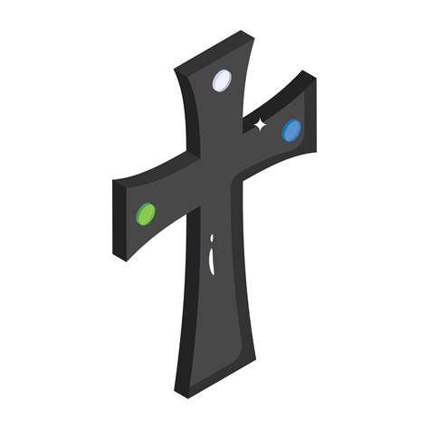 Religious symbol, icon of holy cross in isometric style 7131617 Vector ...